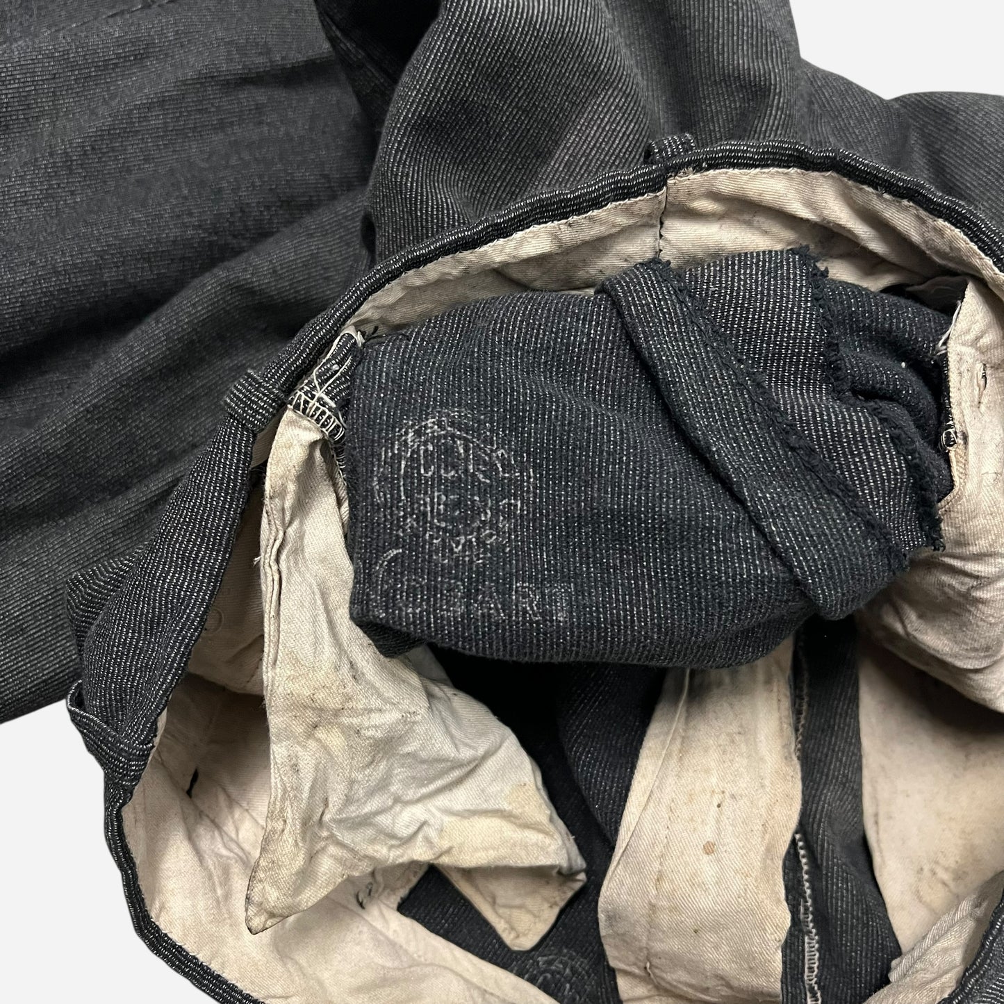 1940s Cone Hobart salt and pepper moleskin work pants (30w)