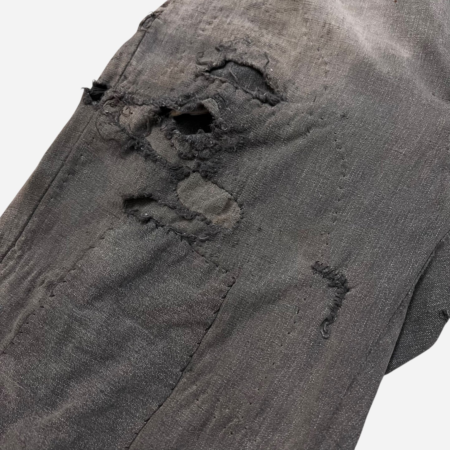 1950s Big Mac heavily repaired salt & pepper work pants (34w)