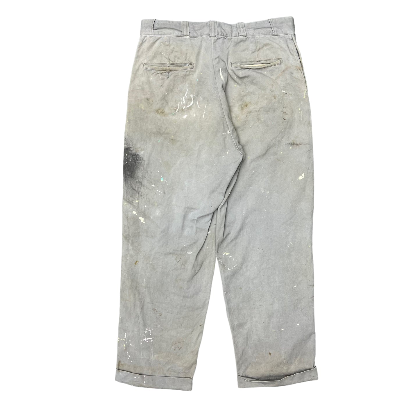 1950s Boat cloth grey painters work pants (34w)