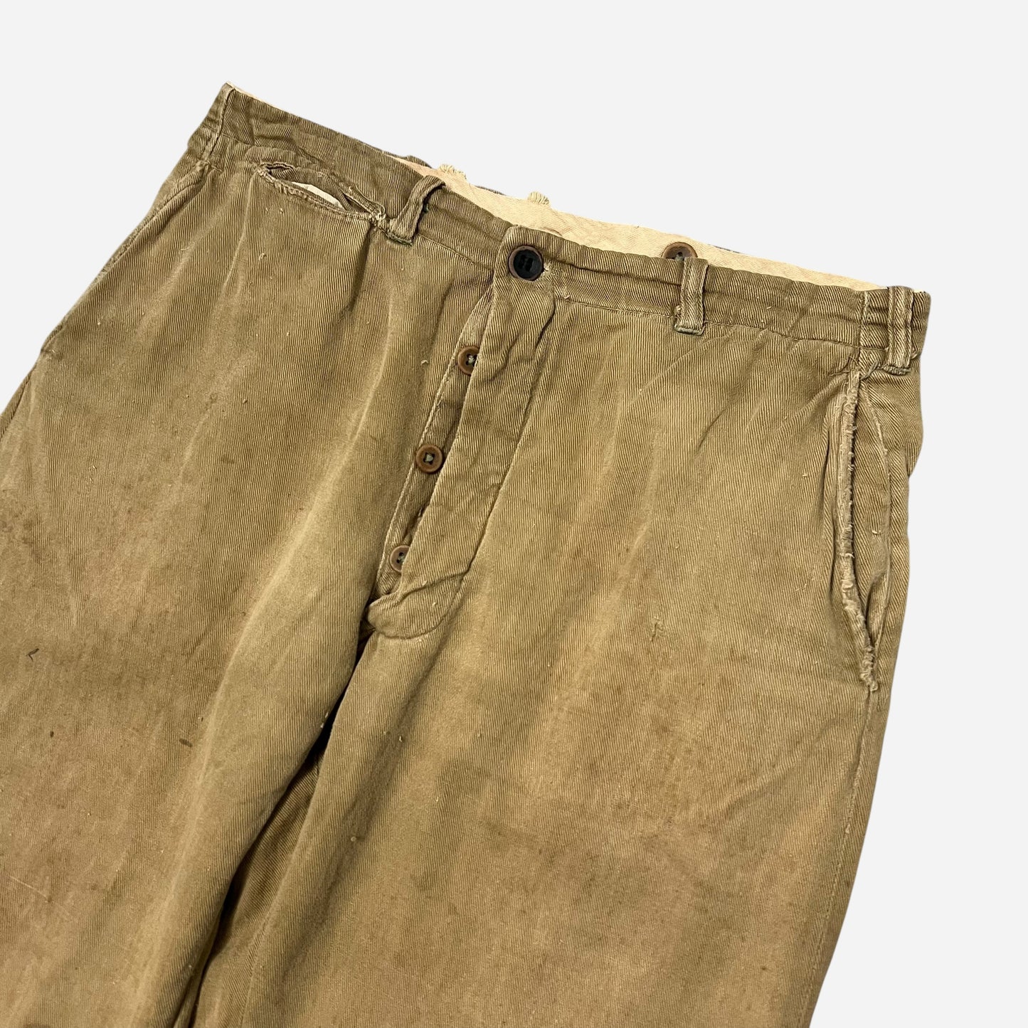 1920s Light cotton button fly pants (30w)