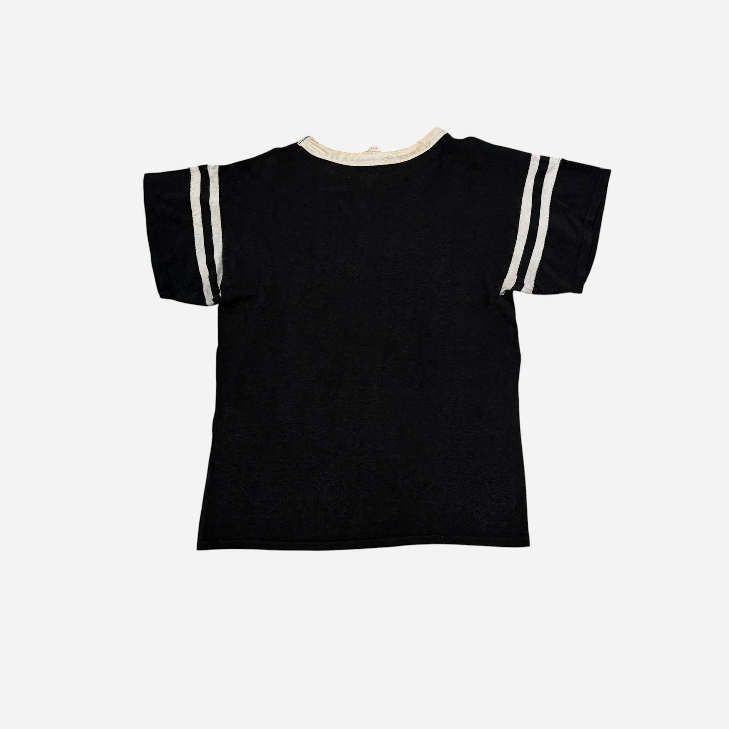 1950s Black rayon/cotton jersey t shirt (M)