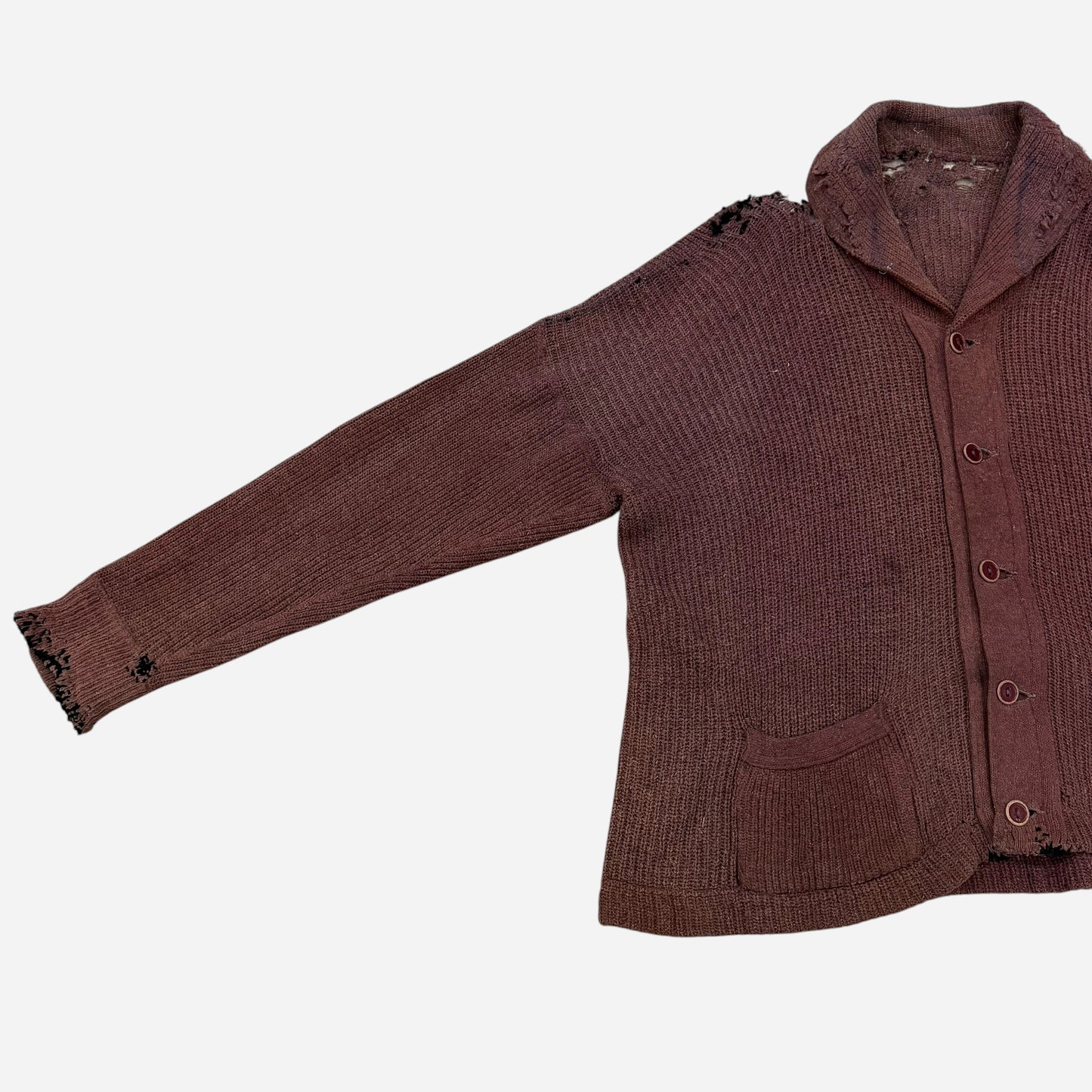 1930s Sun faded red cotton cardigan (XL)
