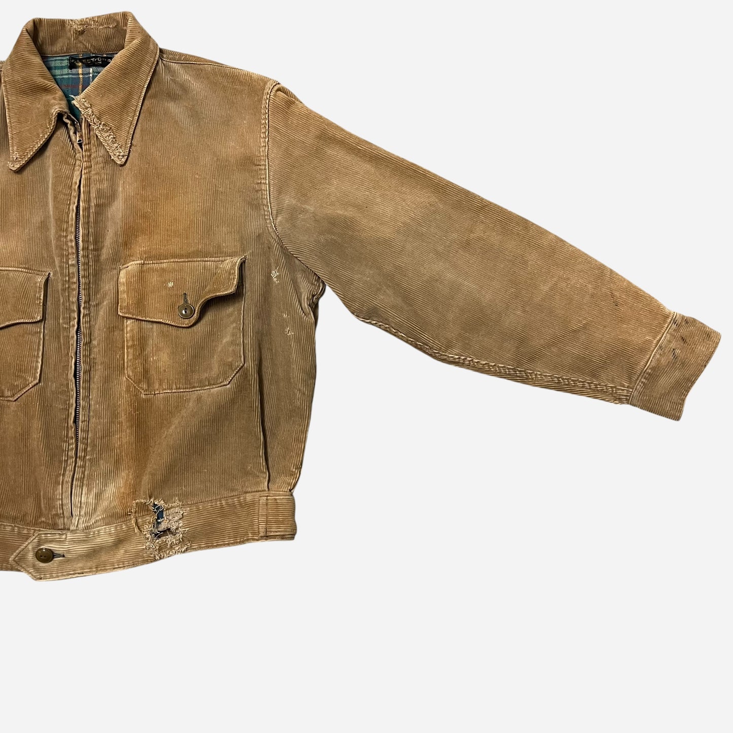 1940s Sweet Orr corduroy cotton flannel lined jacket (L)