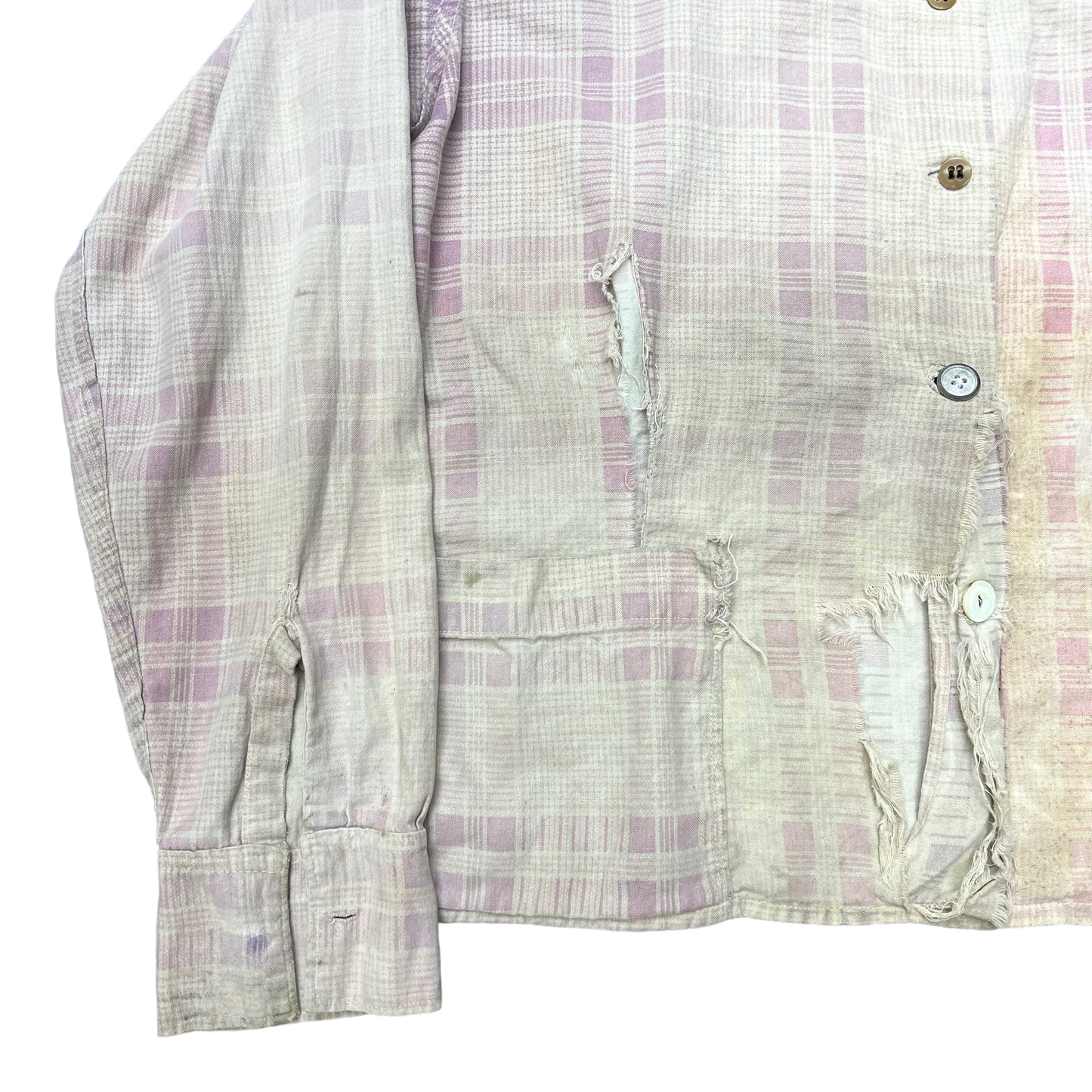 1940s Faded pink homemade flannel (M/L)