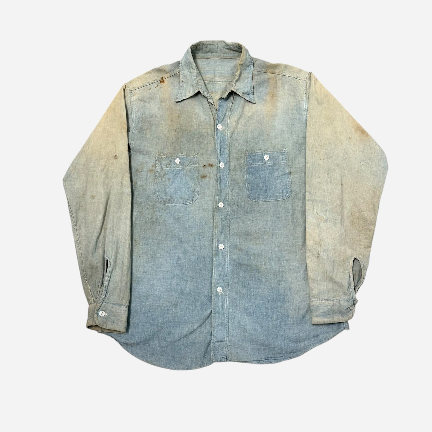 1940s Sun faded chambray shirt (L)