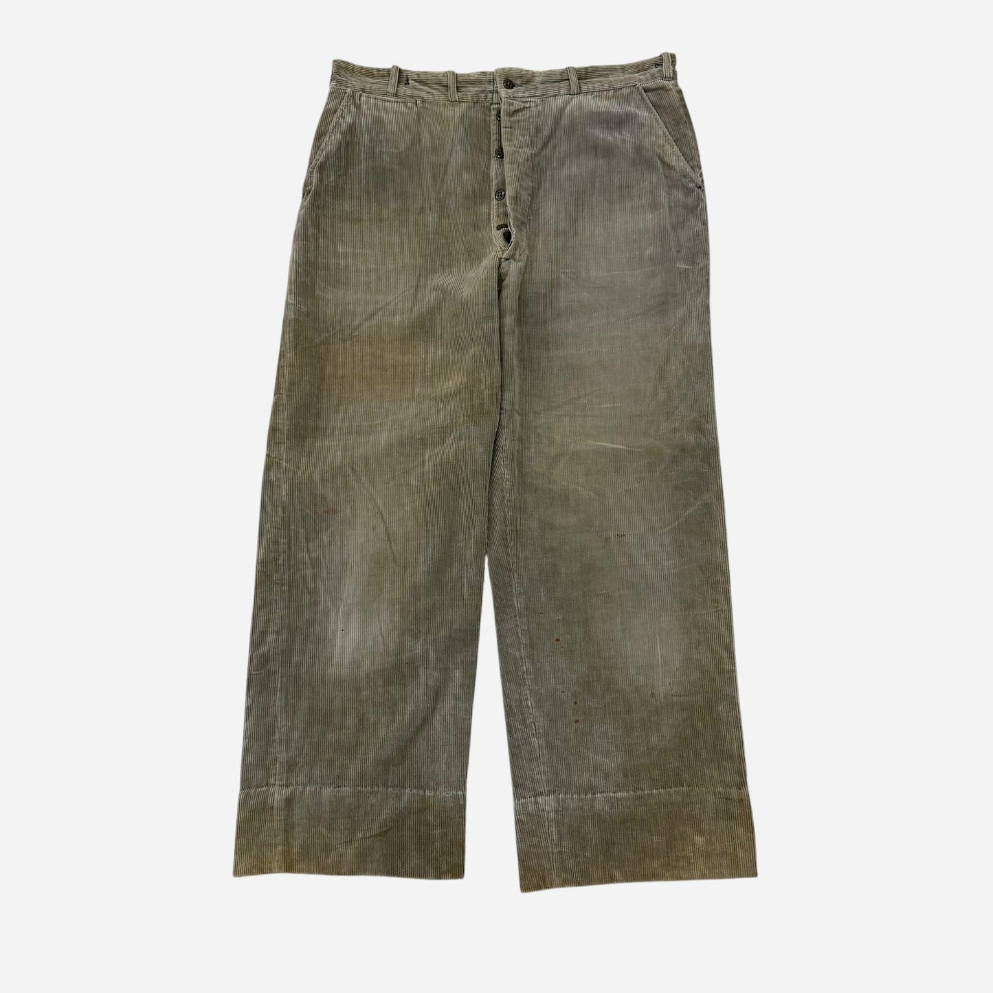 1940s Corduroy button fly work pants (34w)