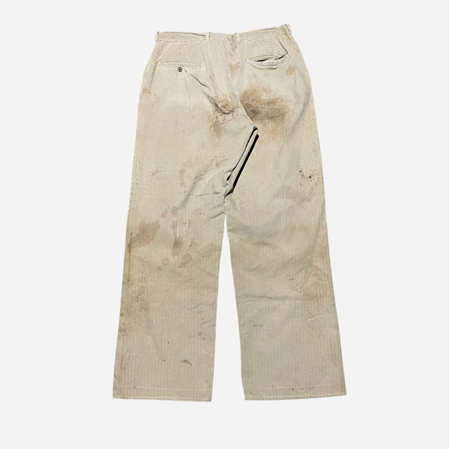1940s Anvil khaki hbt button fly work pants (32w)