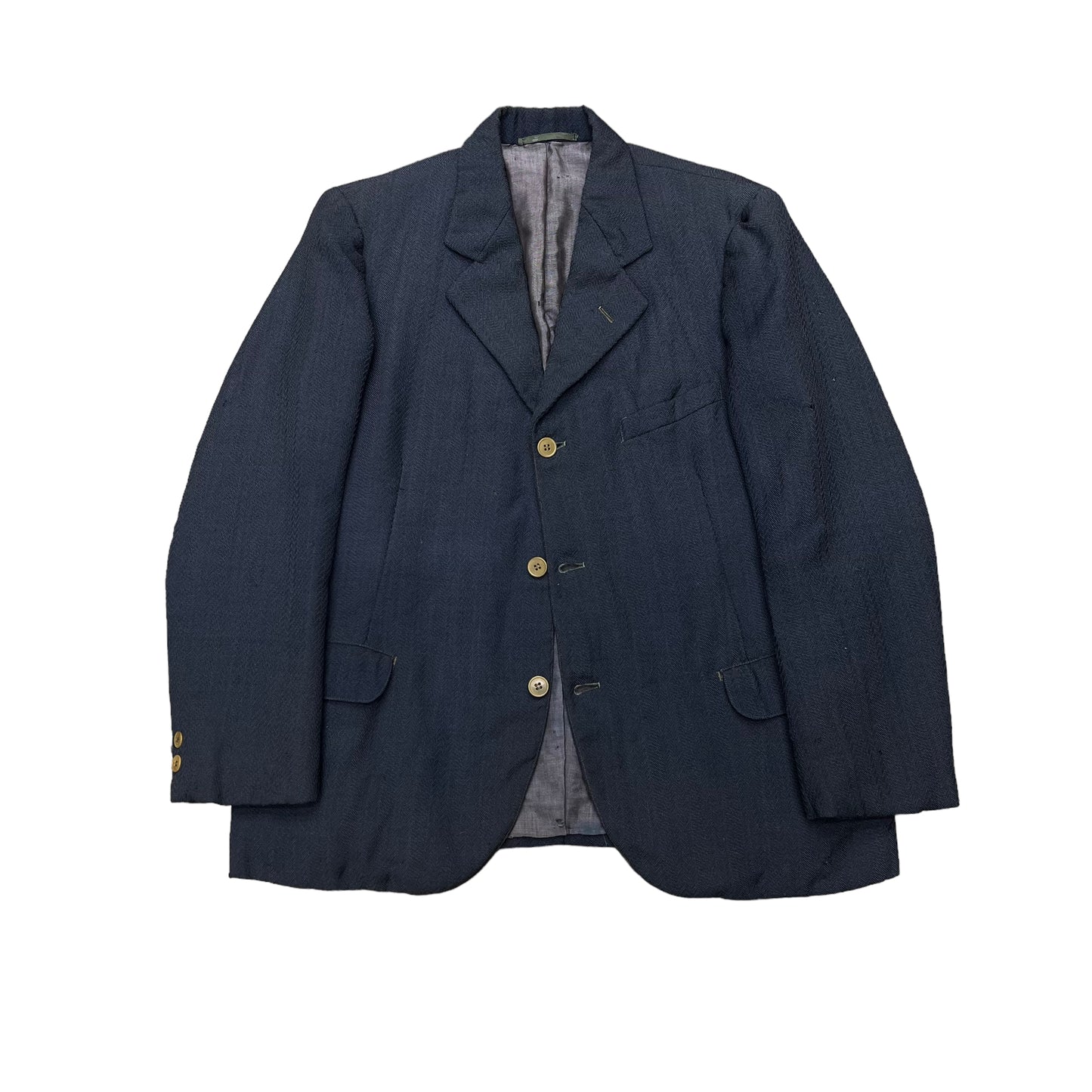 1920s-1930s Navy blue woven suit jacket (M)