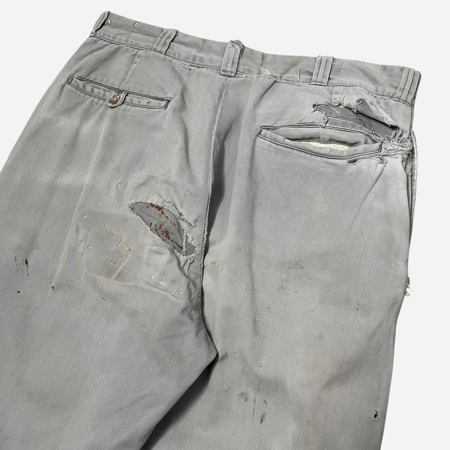 1950s Powerhouse heavily repaired gray chinos (32w)