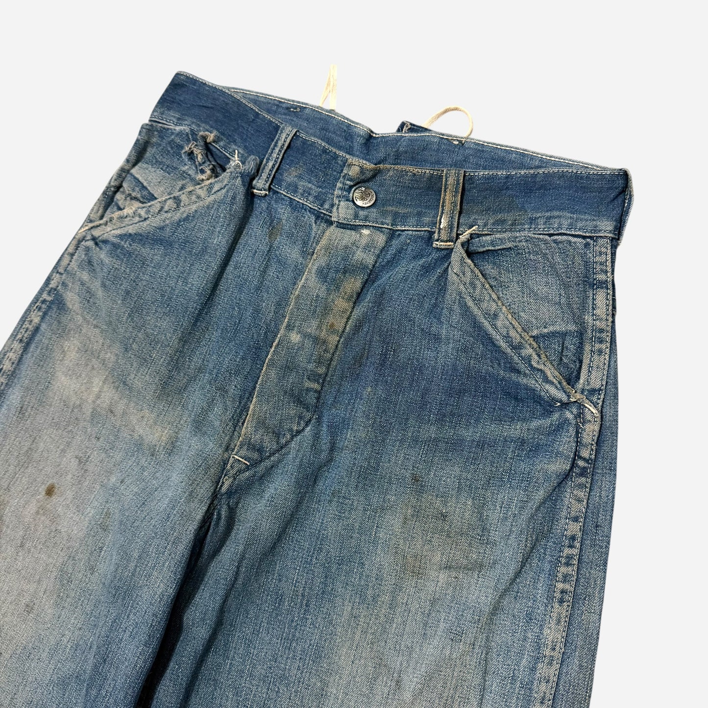 1940s Anvil lace back donut button fly boot cut jeans (28w)