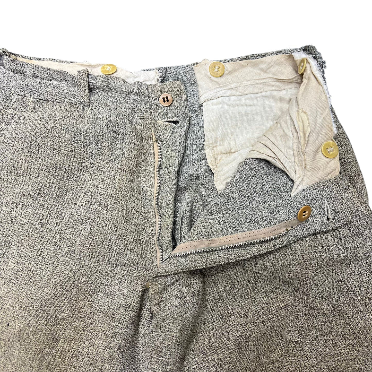 1930s Repaired wool fleck pants kover zipper (28w)