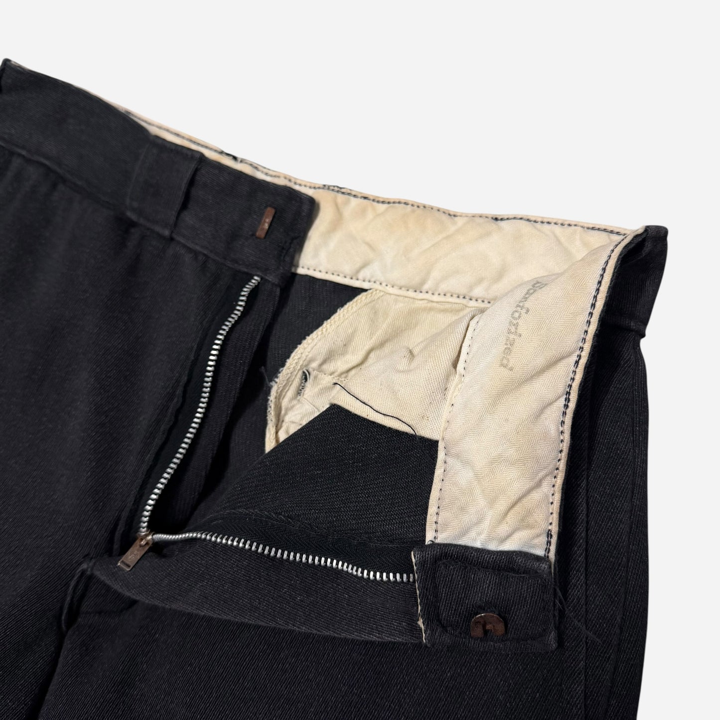 1960s Black cotton whipcord work pants (28w)