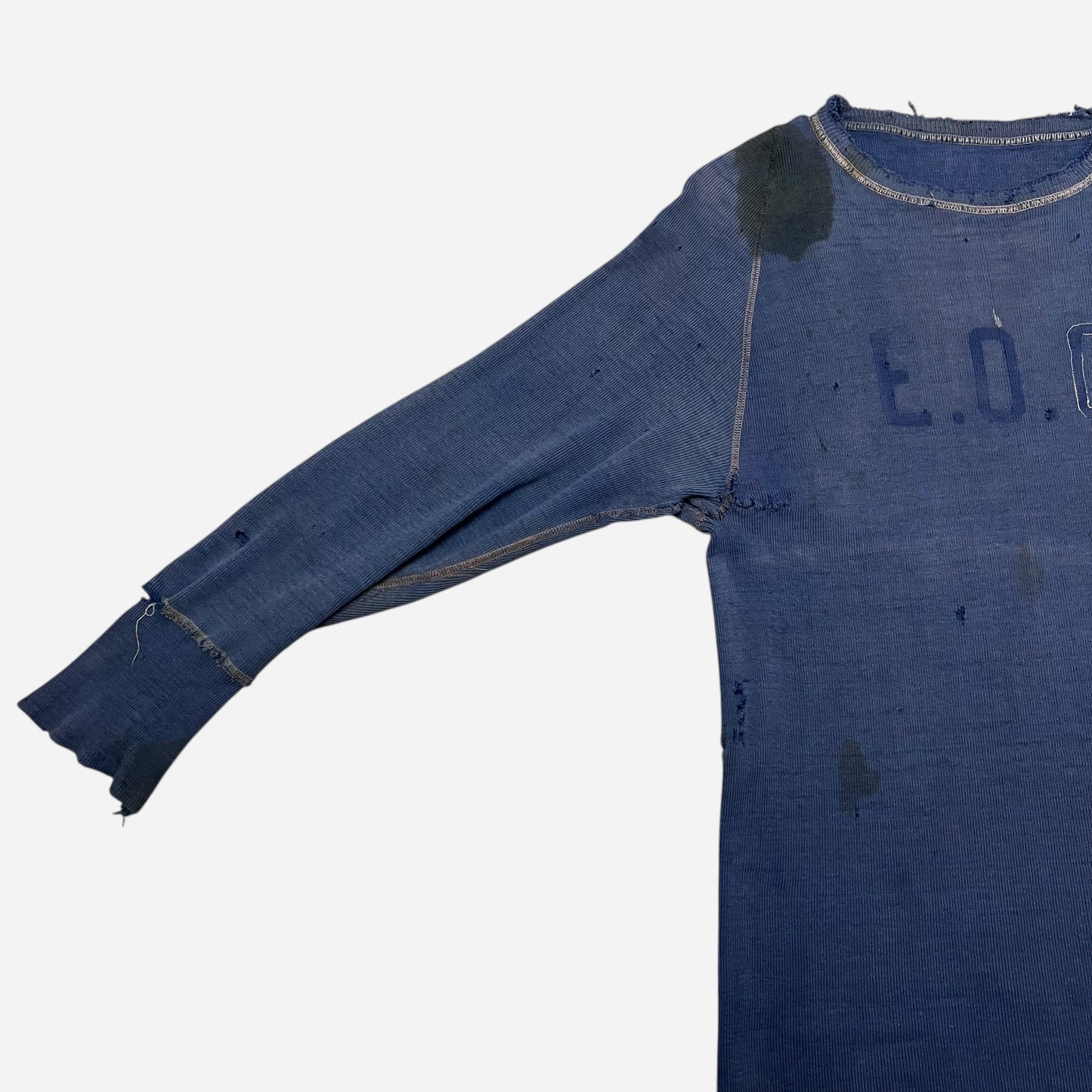 1930s Blue sun faded cotton jersey (M)