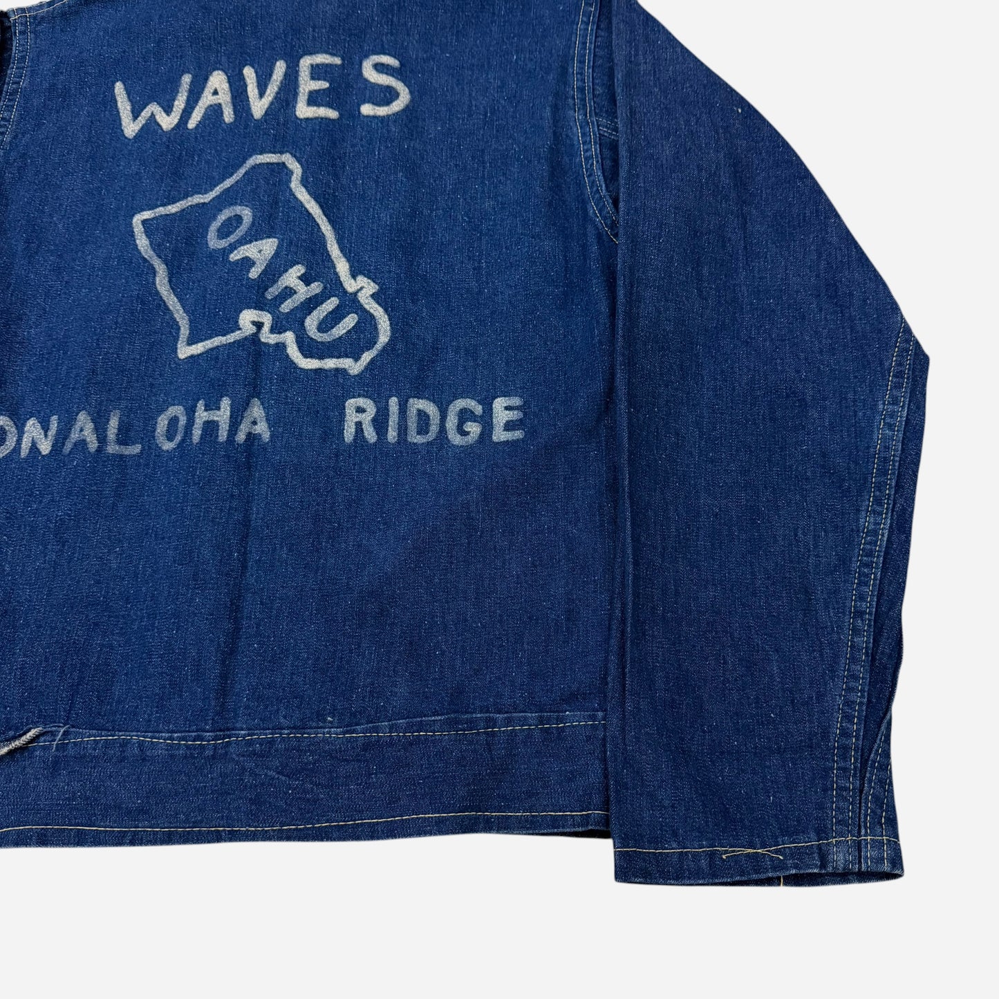 1940s USN W.A.V.E.S single pocket denim work jacket + sweatshirt (S/M)
