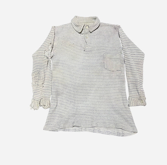 1920s White woven one pocket shirt (XXS)