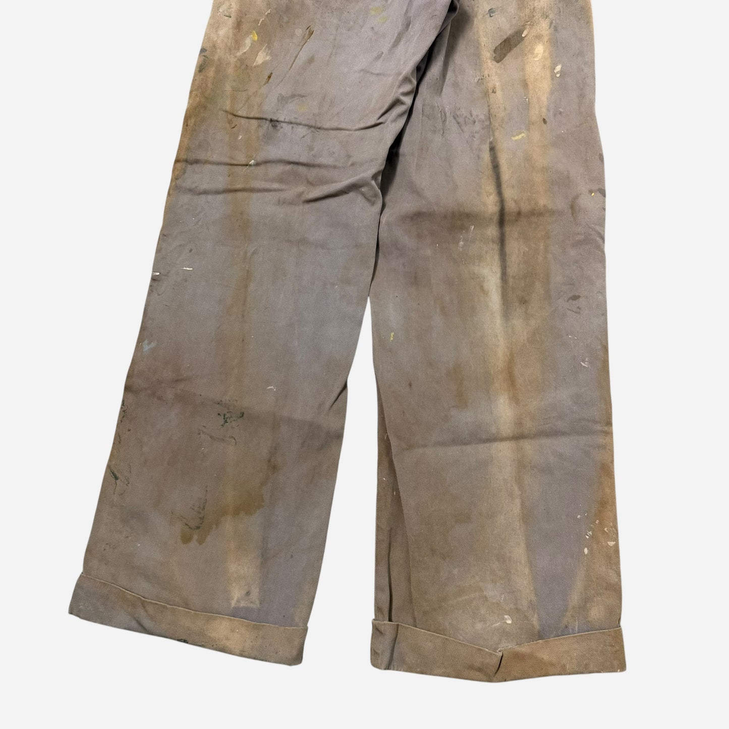 1950s Montgomery Ward Pioneer Dualls gray paint splattered chinos (29w)