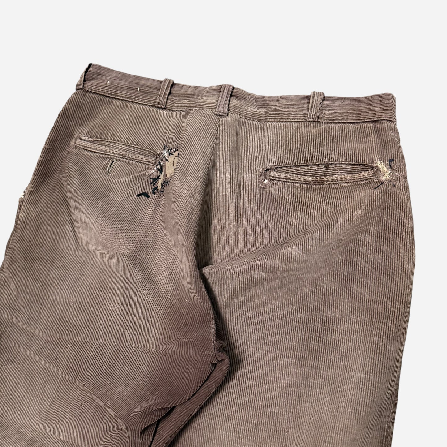 1950s Brown repaired corduroy pants (34w)