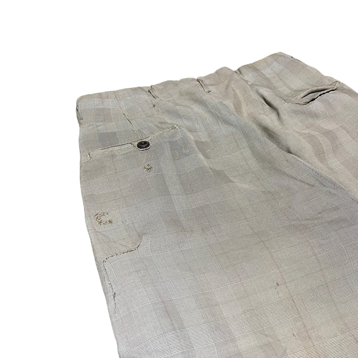 1950s Rayon gray pattern pleated pants trousers (31w)