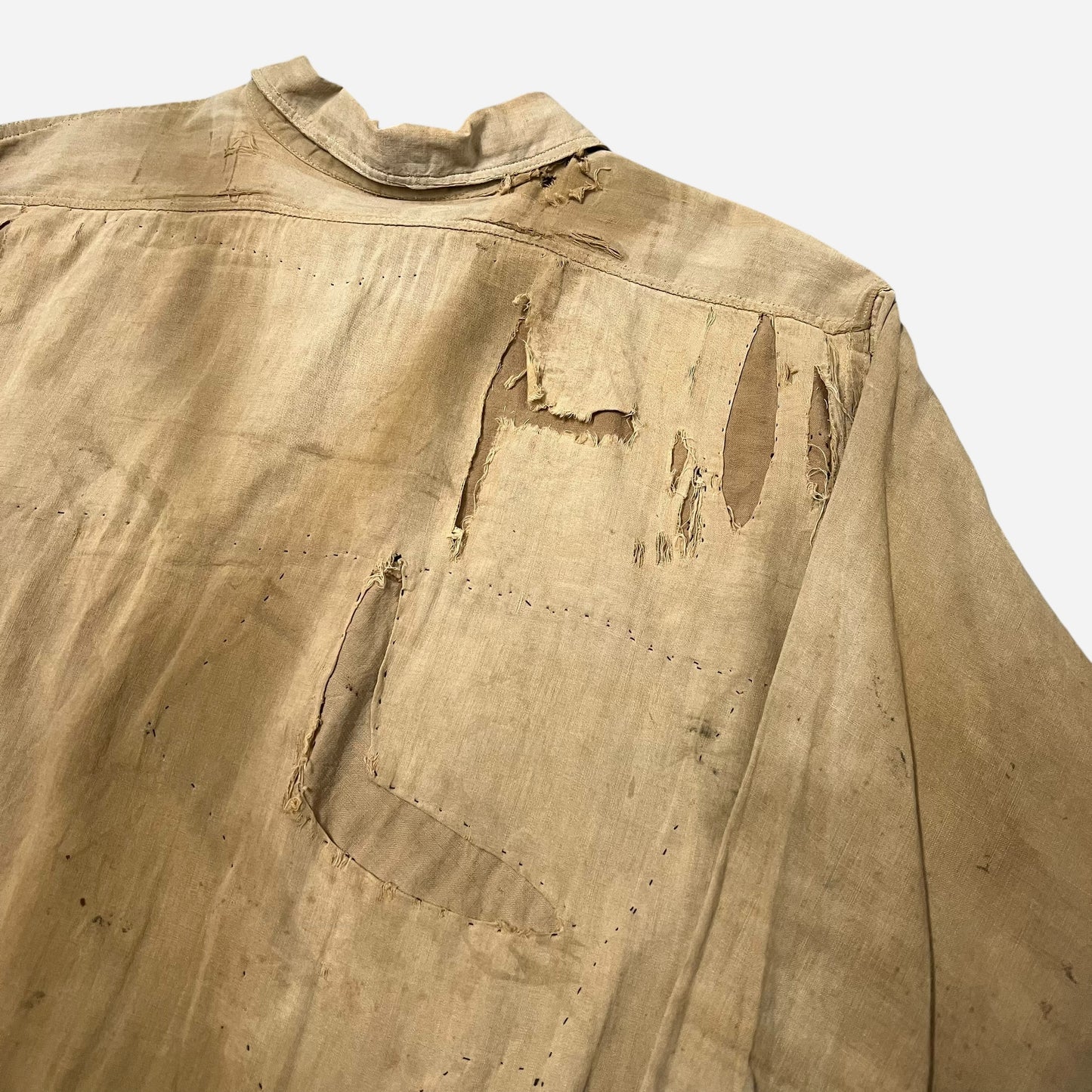 1920s “Shield” cotton sun faded chinstrap work shirt (L)