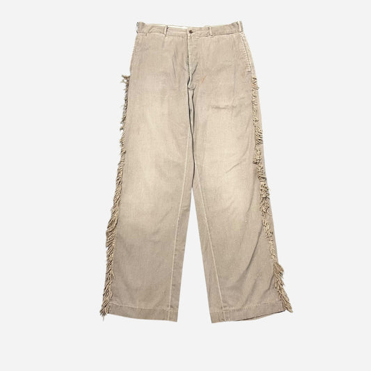 1940s Rodeo modified brown chambray button fly pants (32w)