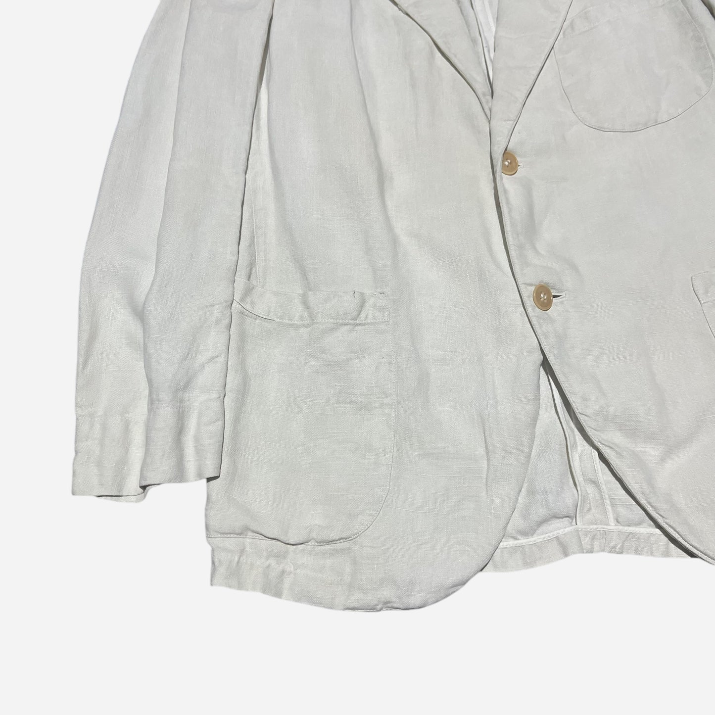 1920s 1930s White linen sack cut summer jacket (S/M)