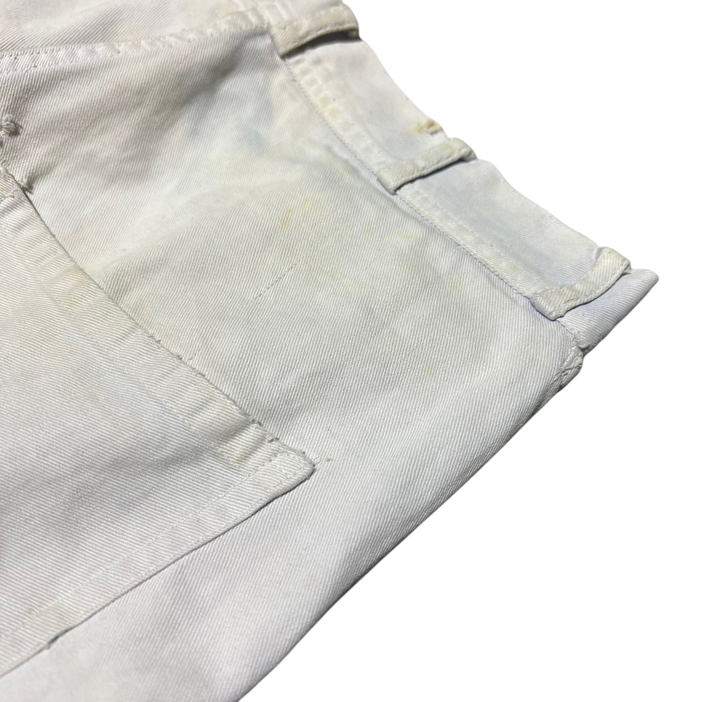 1930s USN Pre War slant pocket flared sailor pants light blue sunfaded white (27w)