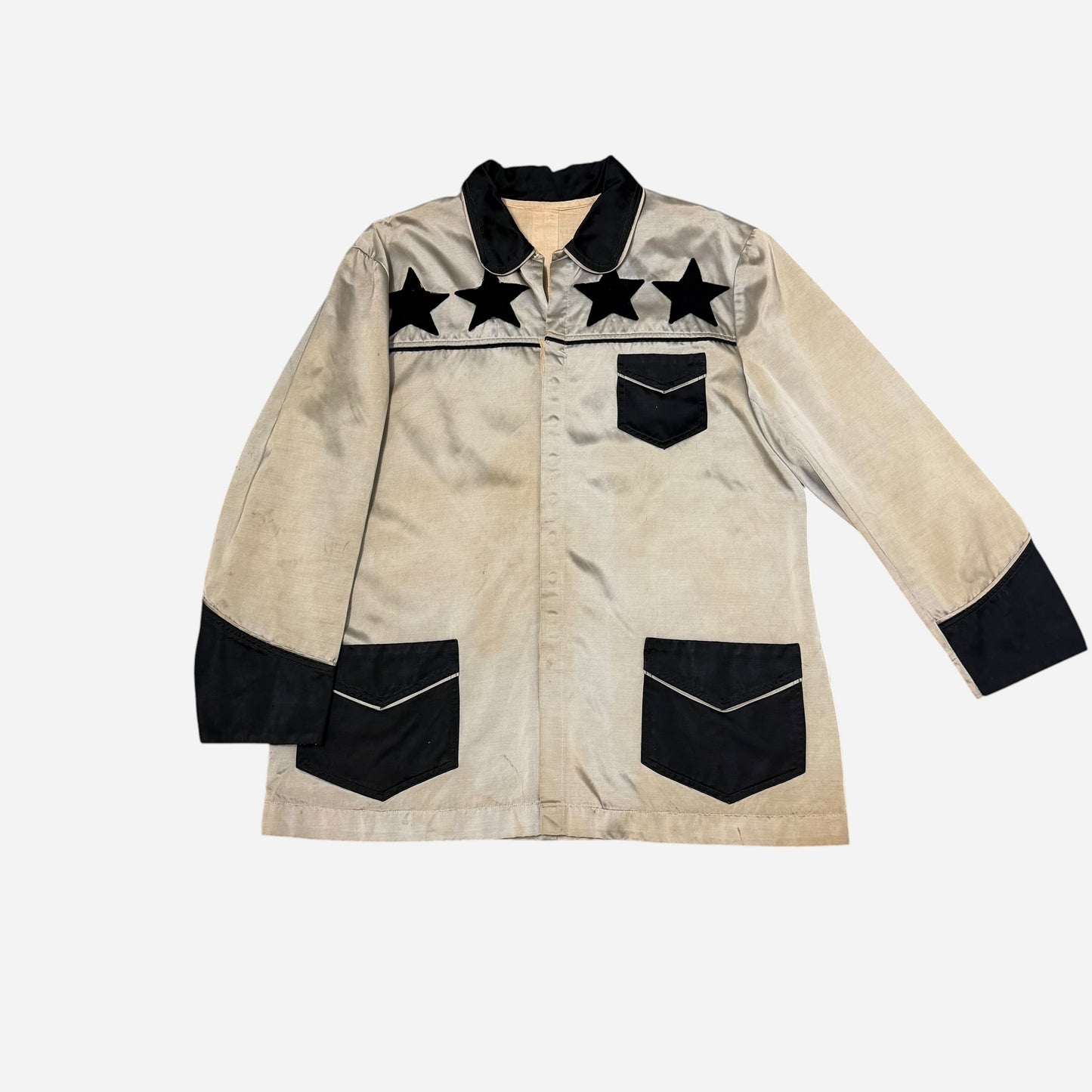 1940s Cowboy rodeo cotton satin star jacket (L/XL)
