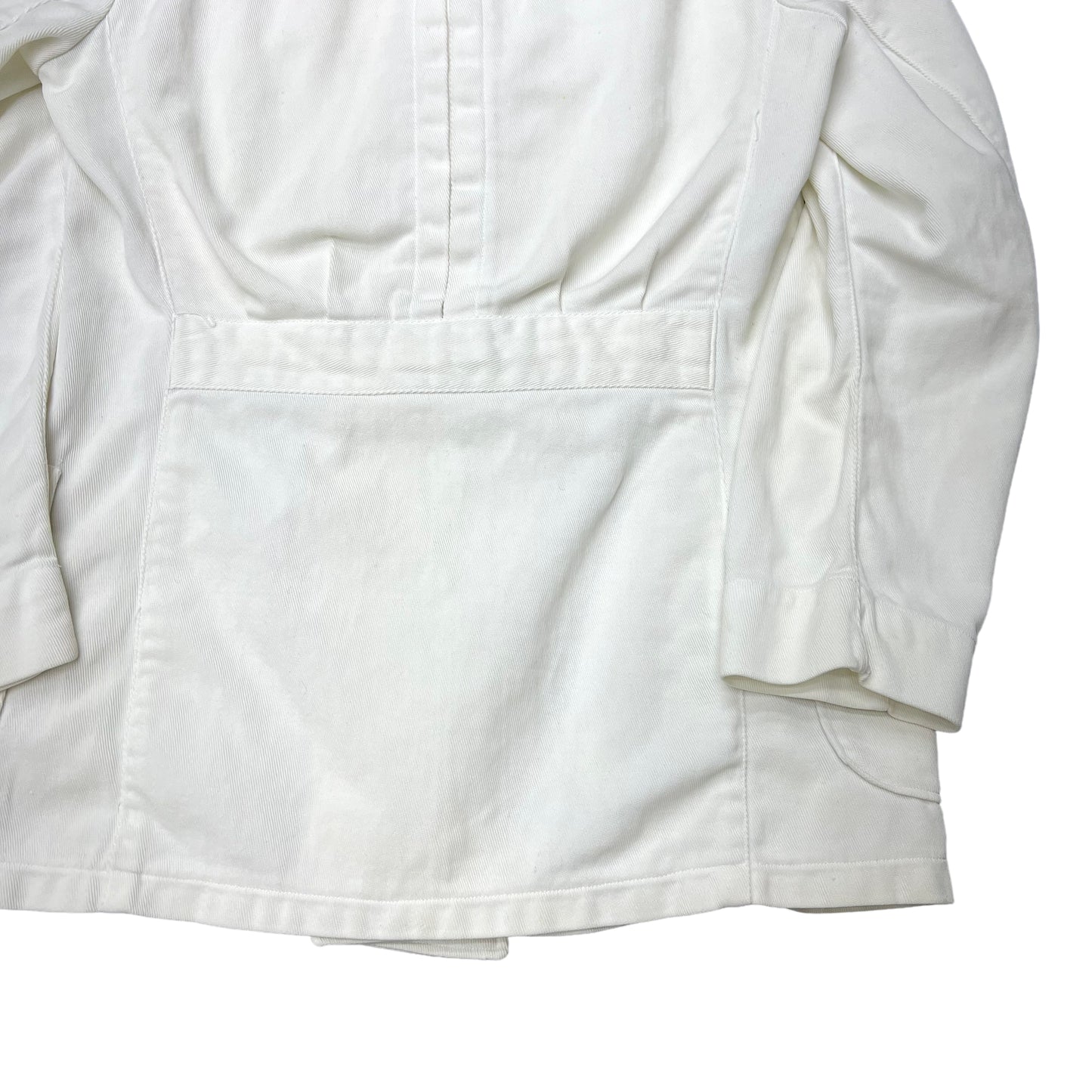 1930s White double breasted belt back summer jacket (S)