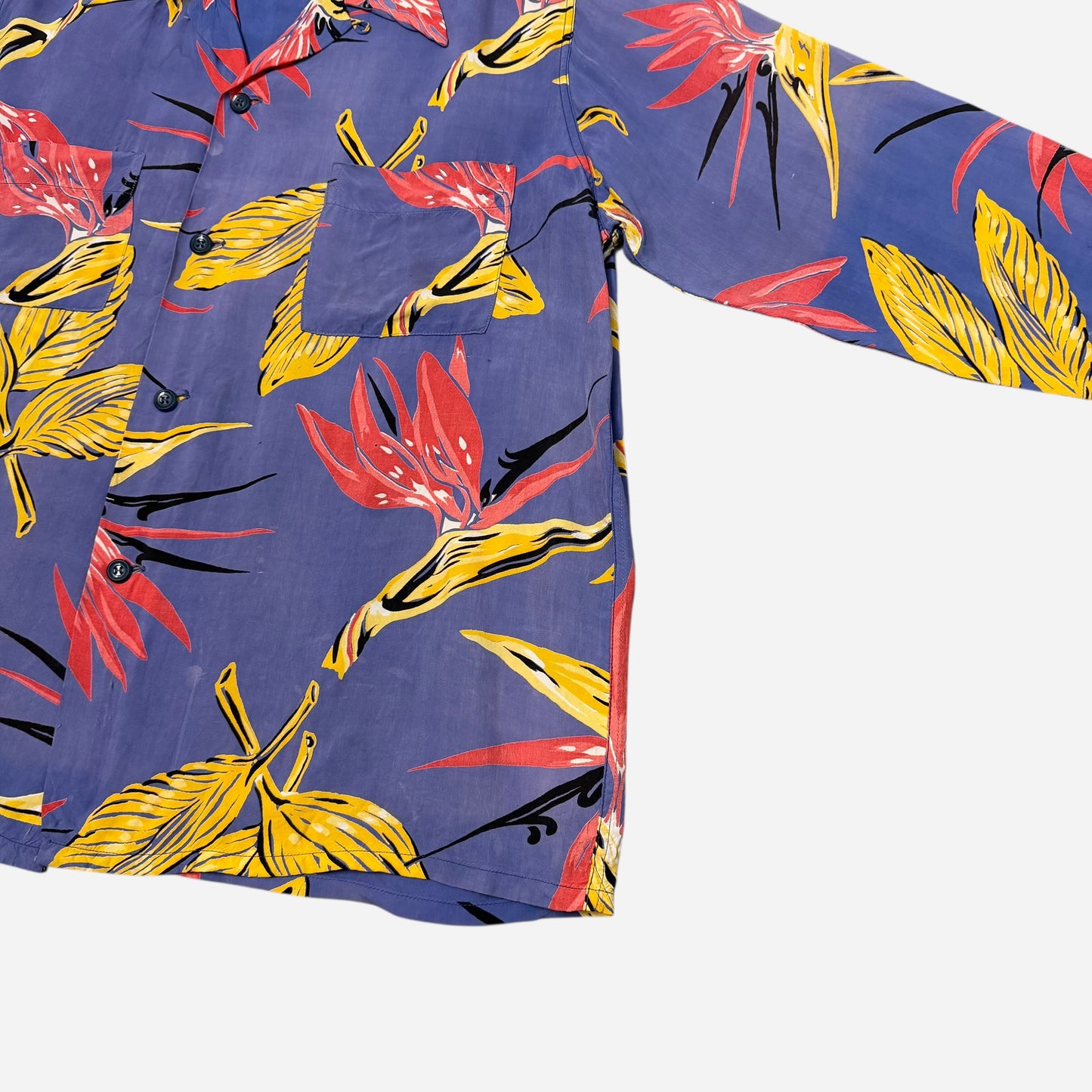 1940s Towncraft rayon/acetate Hawaiian print loop collar shirt (M)