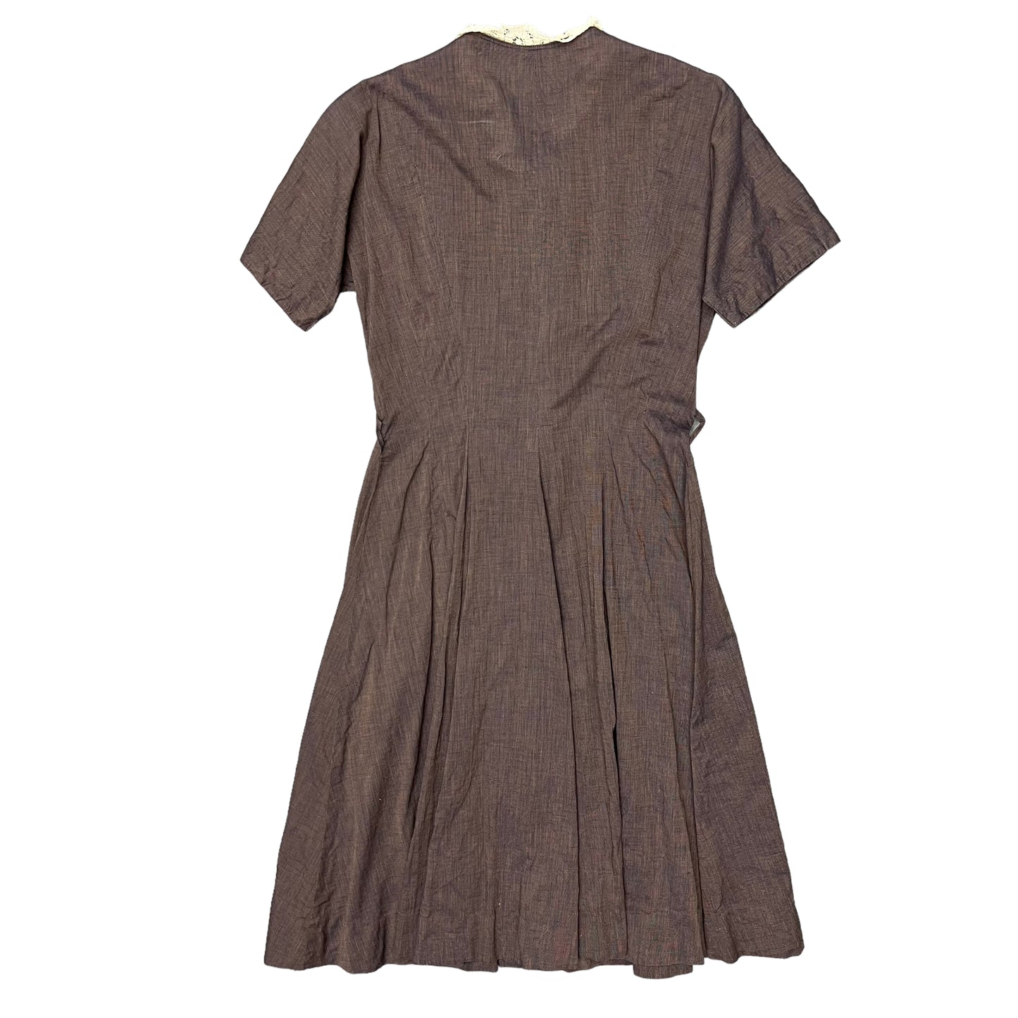 1950s Brown cotton dress (28w)