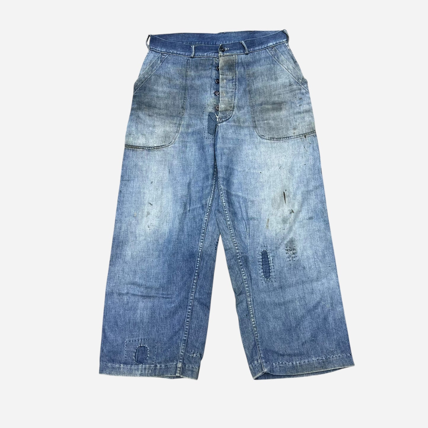1940s WWII USN 2nd pattern fatigue pocket denim dungarees (33w)