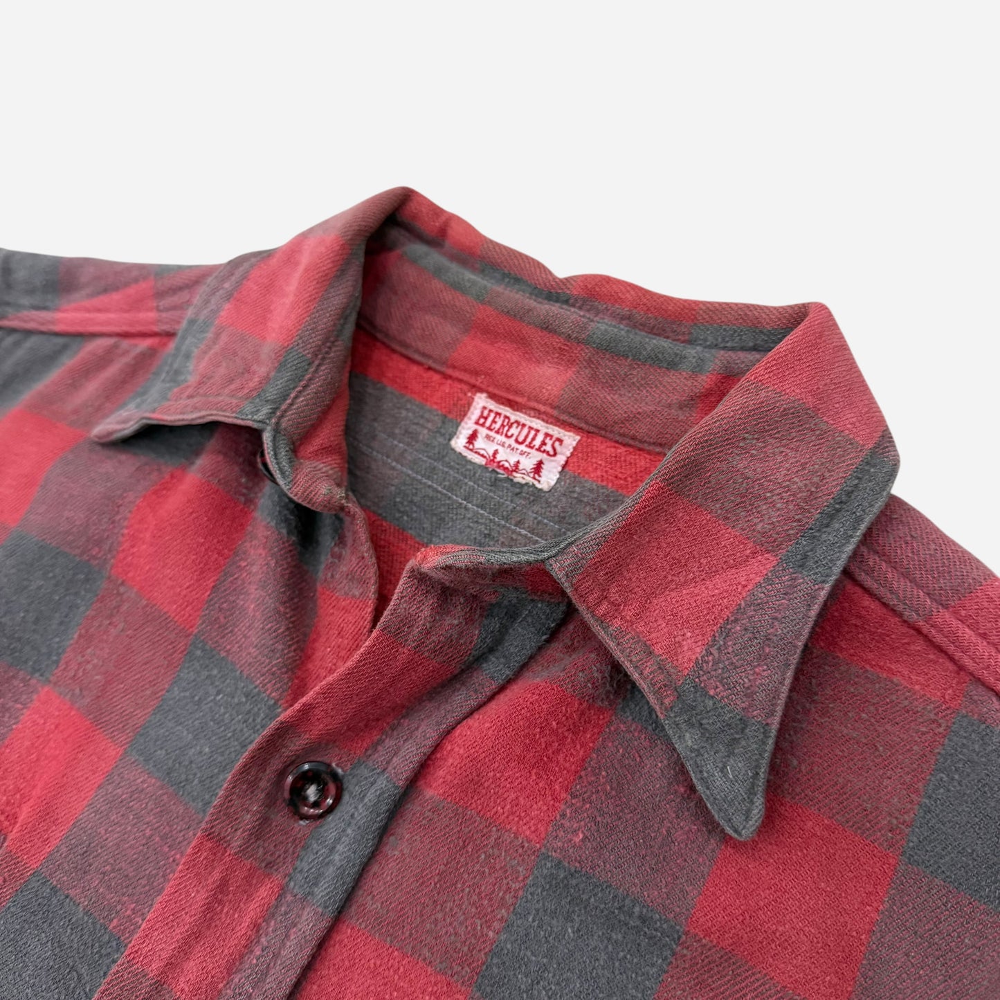 1940s 1950s Hercules red cotton flannel (S/M)