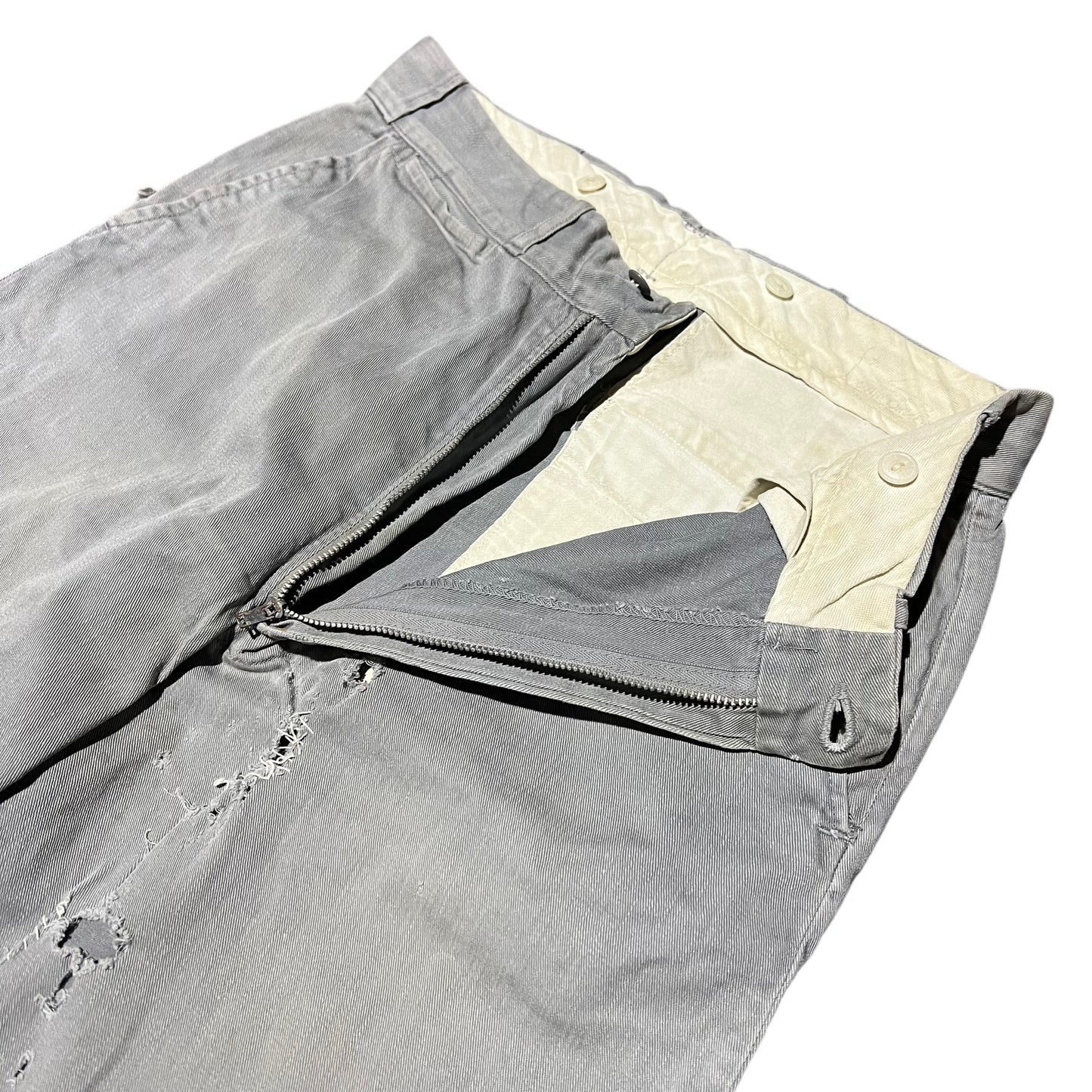 1950s Gray sail cloth chino work pants (30w)