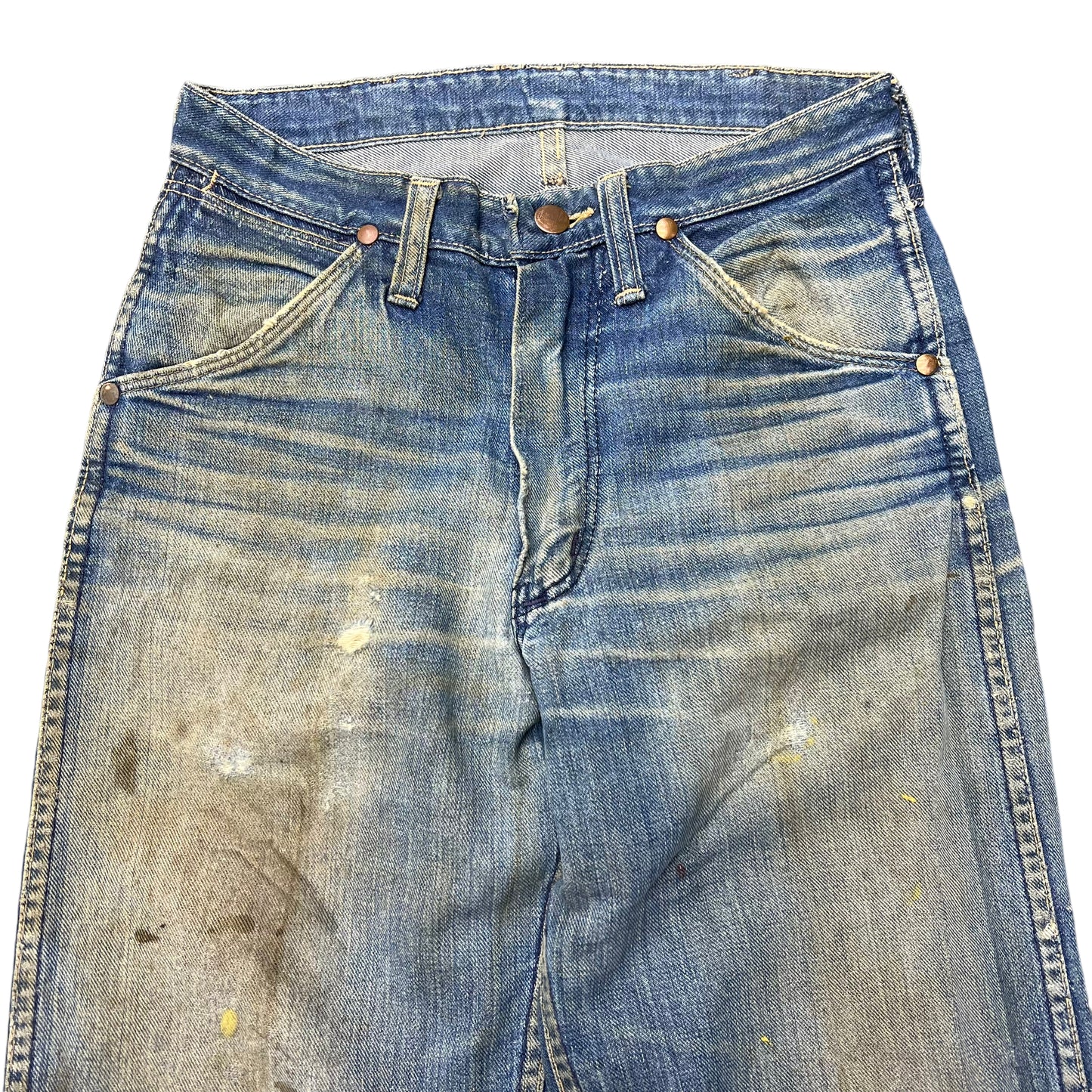 1960s Wrangler Blue Bell faded distressed cowboy denim jeans (30w)