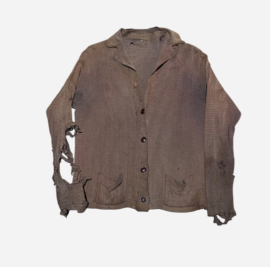 1940s Brown cotton cardigan (S/M)