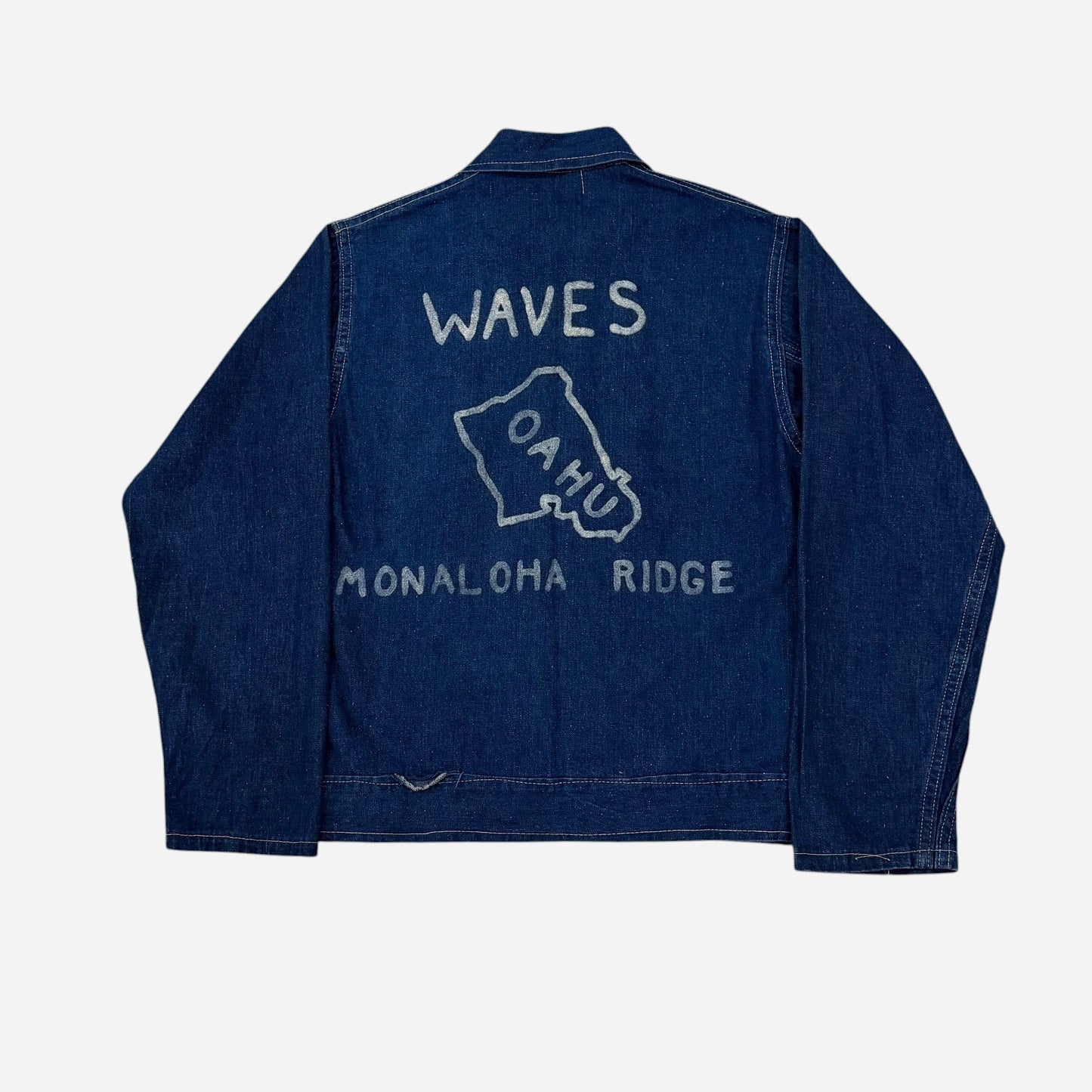 1940s USN W.A.V.E.S single pocket denim work jacket + sweatshirt (S/M)
