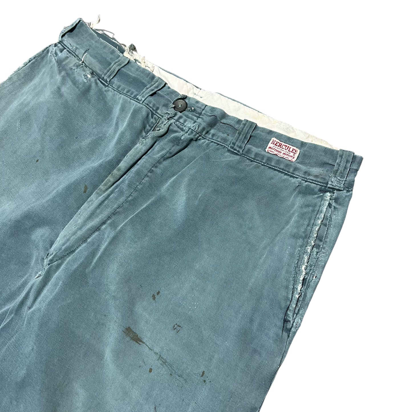 1950s Hercules green chino sail cloth work pants (35w)