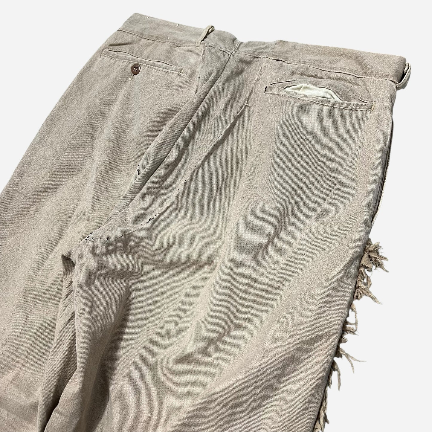 1940s Rodeo modified brown chambray button fly pants (32w)