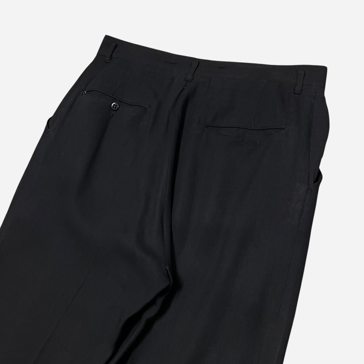 1950s Black rayon pants (31w)