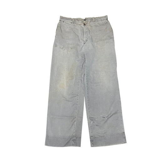 1950s Gray sail cloth chino work pants (32w)