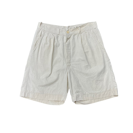 1940s White cotton pleated shorts (32w)