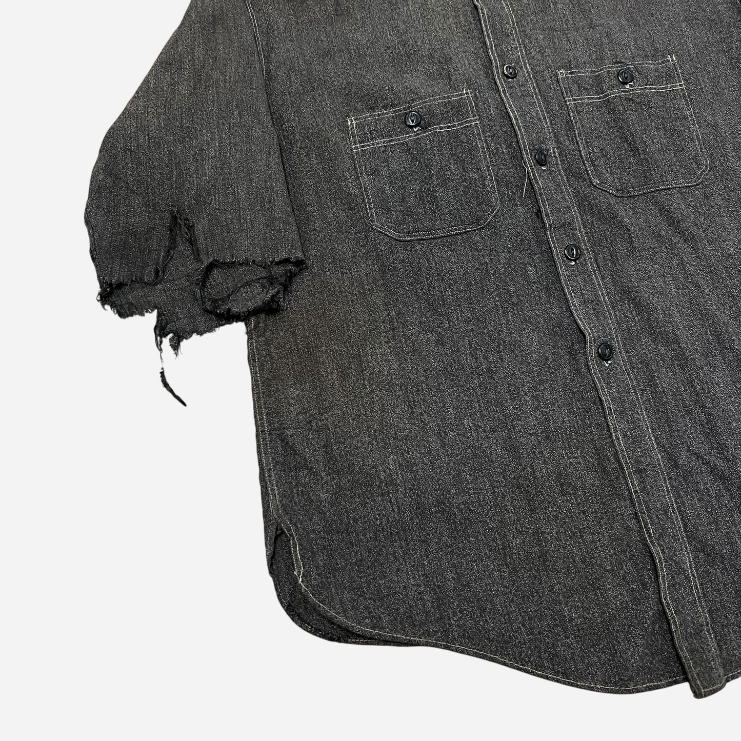 1930s Salt and pepper chambray shirt (L)