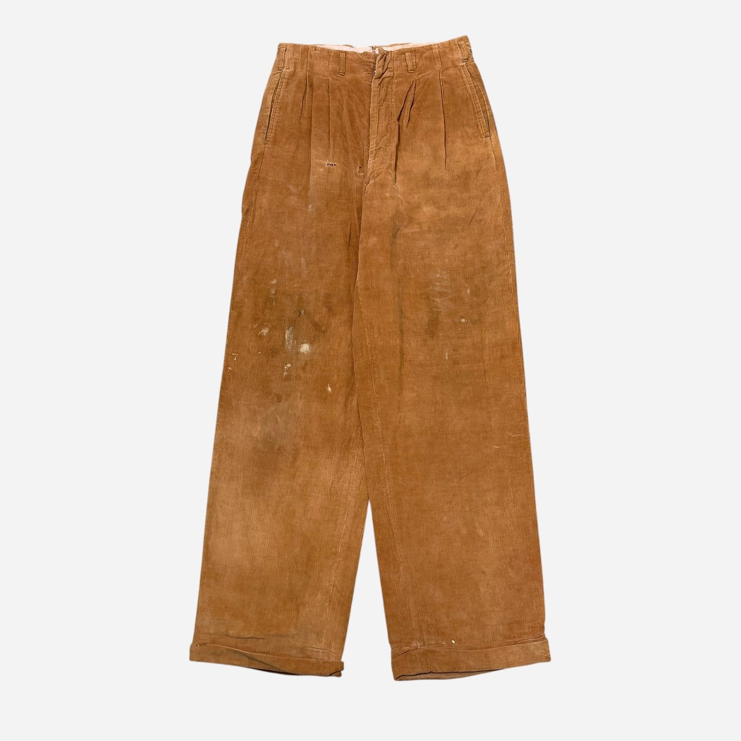 1940s Sunset Loel orange corduroy pleated pants (28w)