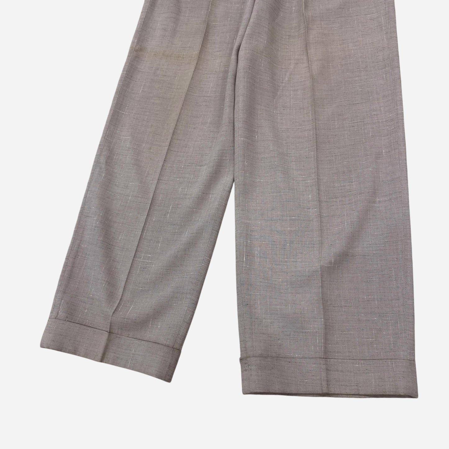 1950s Campus light pinkish flecked pattern cotton pleated pants (30w)