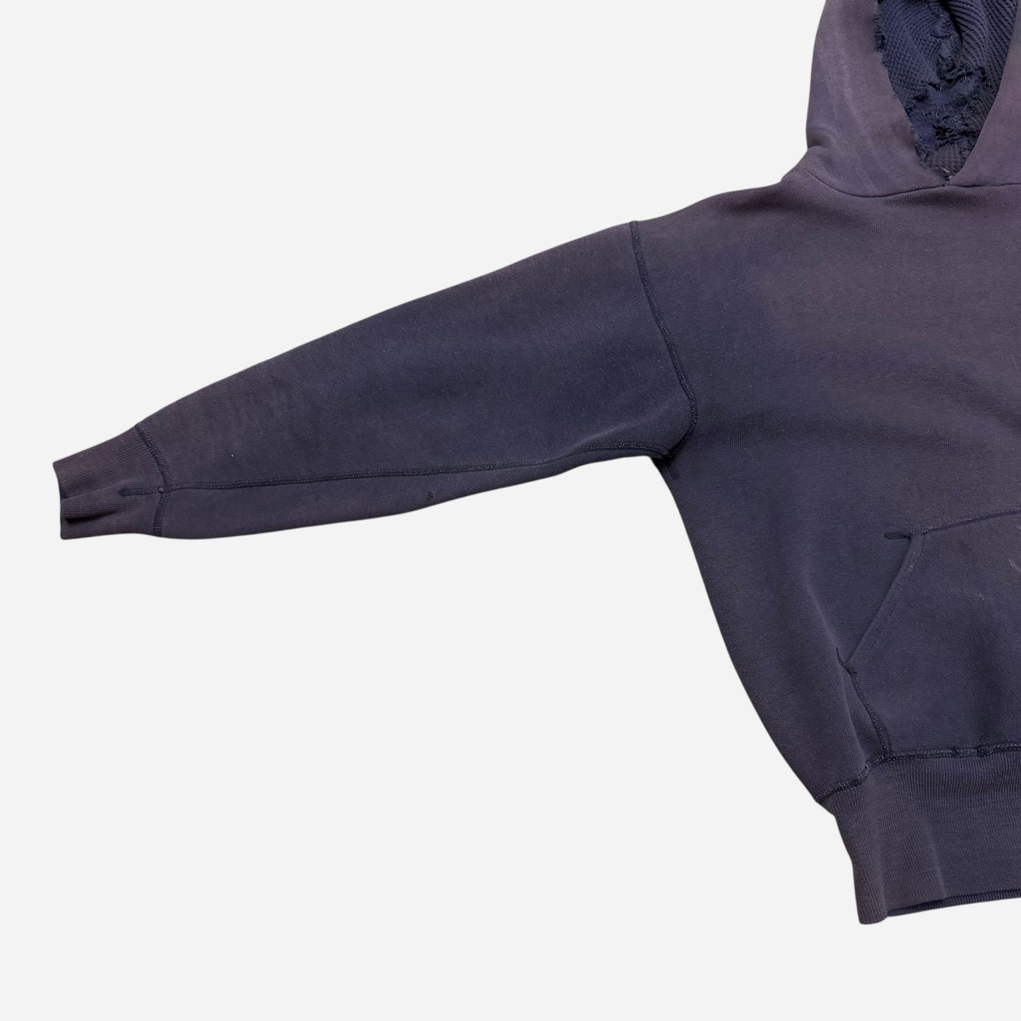 1950s Sun faded blue/purple thermal hoodie sweatshirt (M)