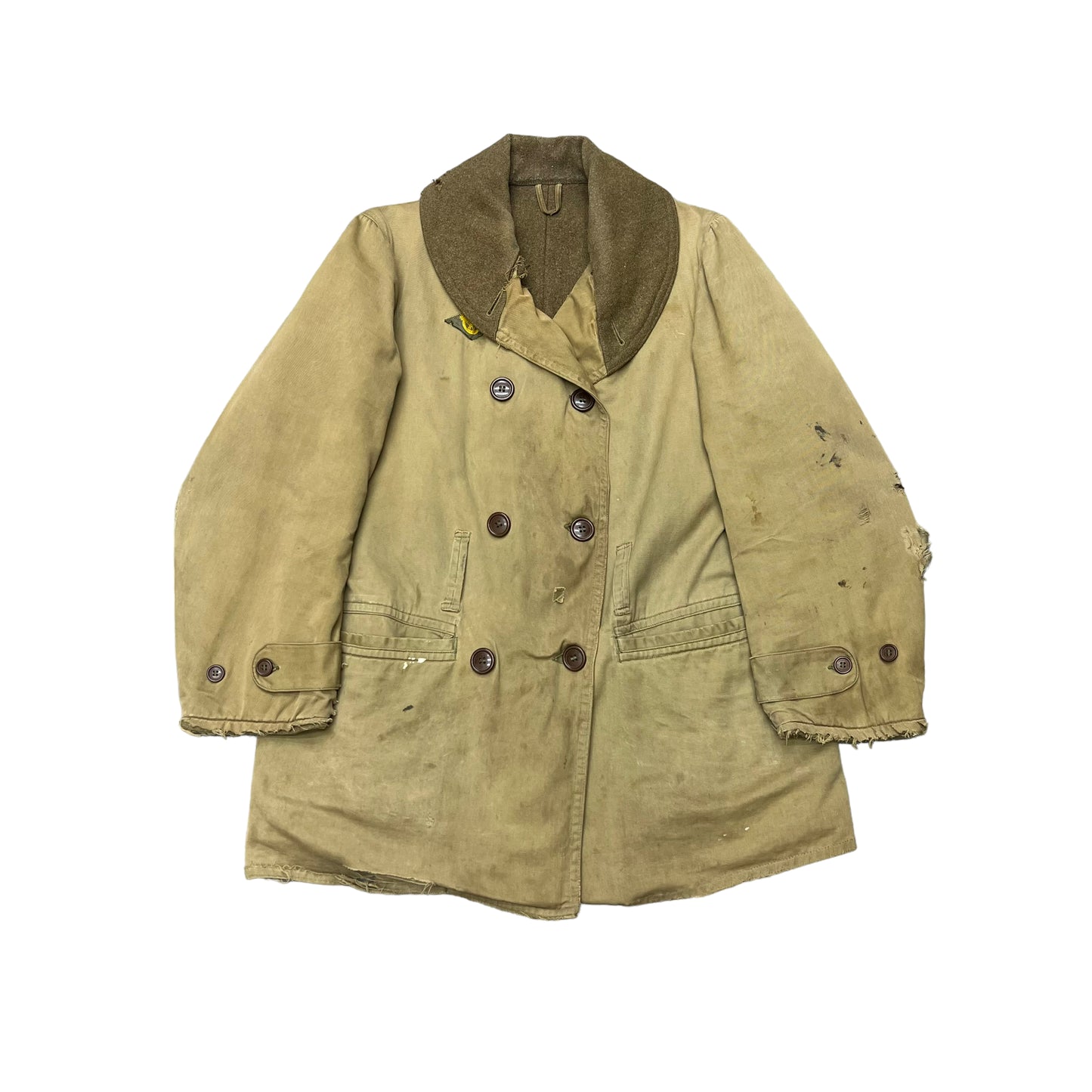 1940s Distressed WWII US Army mackinaw jeep jacket (L)