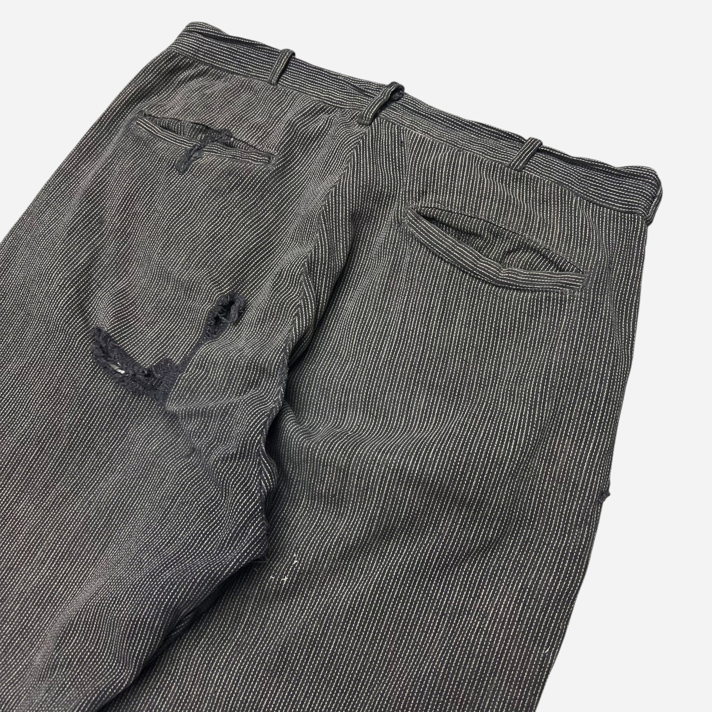 1930s 1940s Salt and pepper coltex wood button fly work pants (30w)