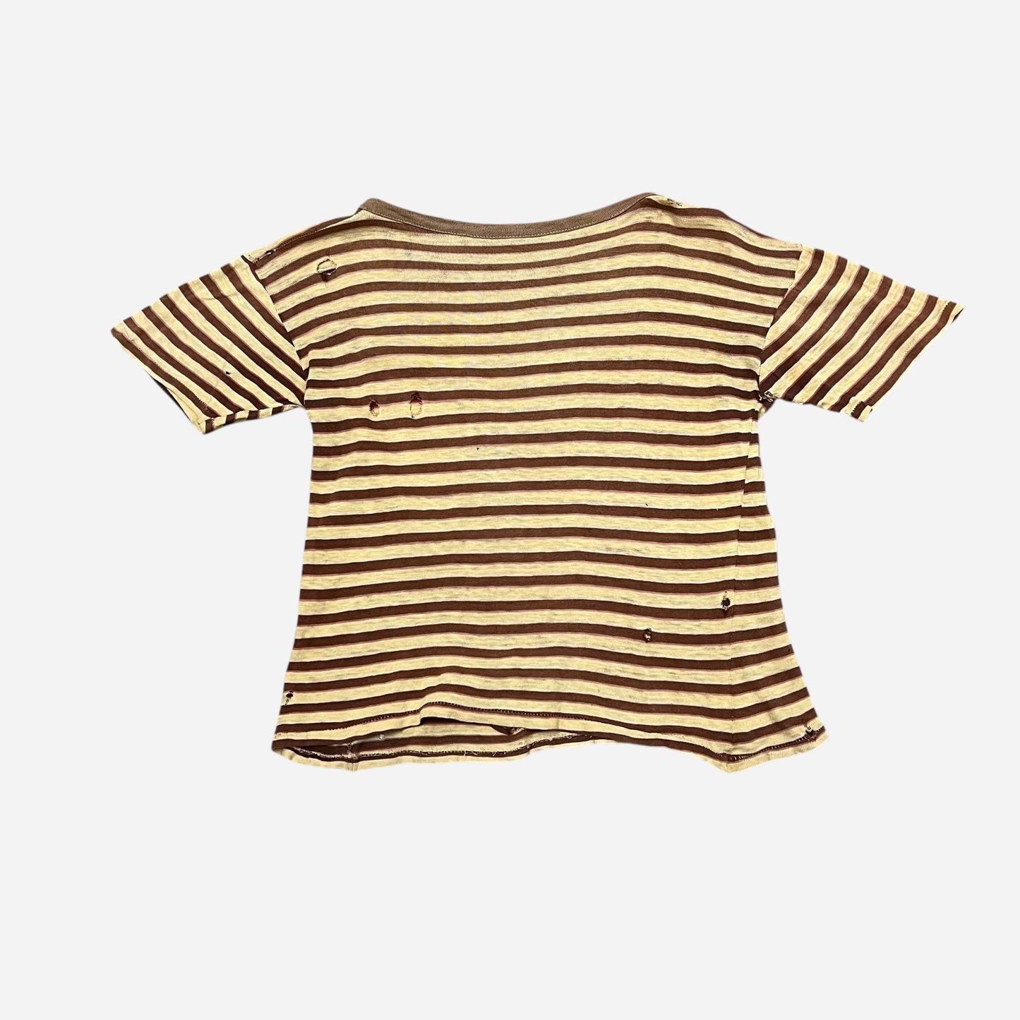 1940s Yellow and brown striped t shirt (S)