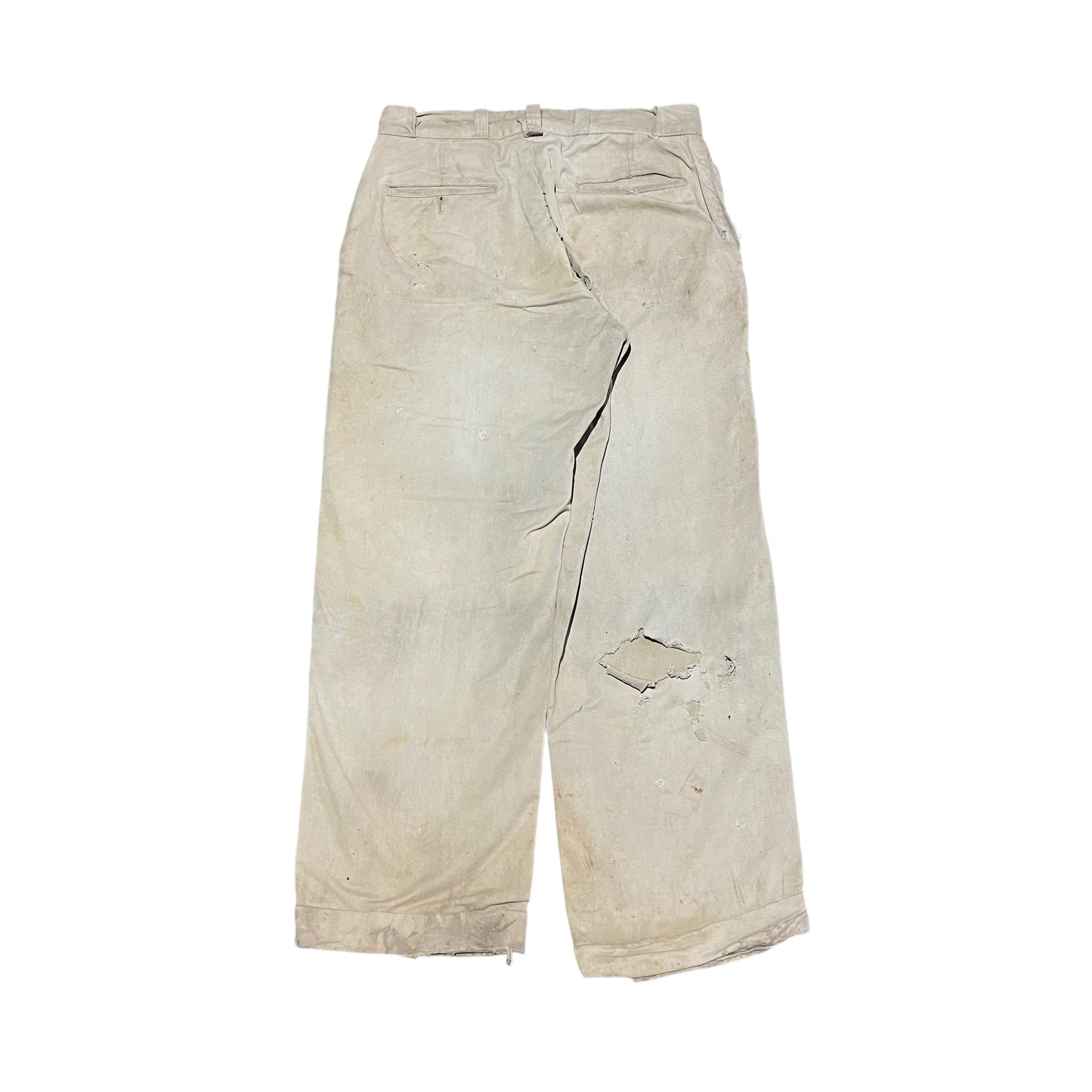 1950s Sail cloth khaki chino work pants (32w)