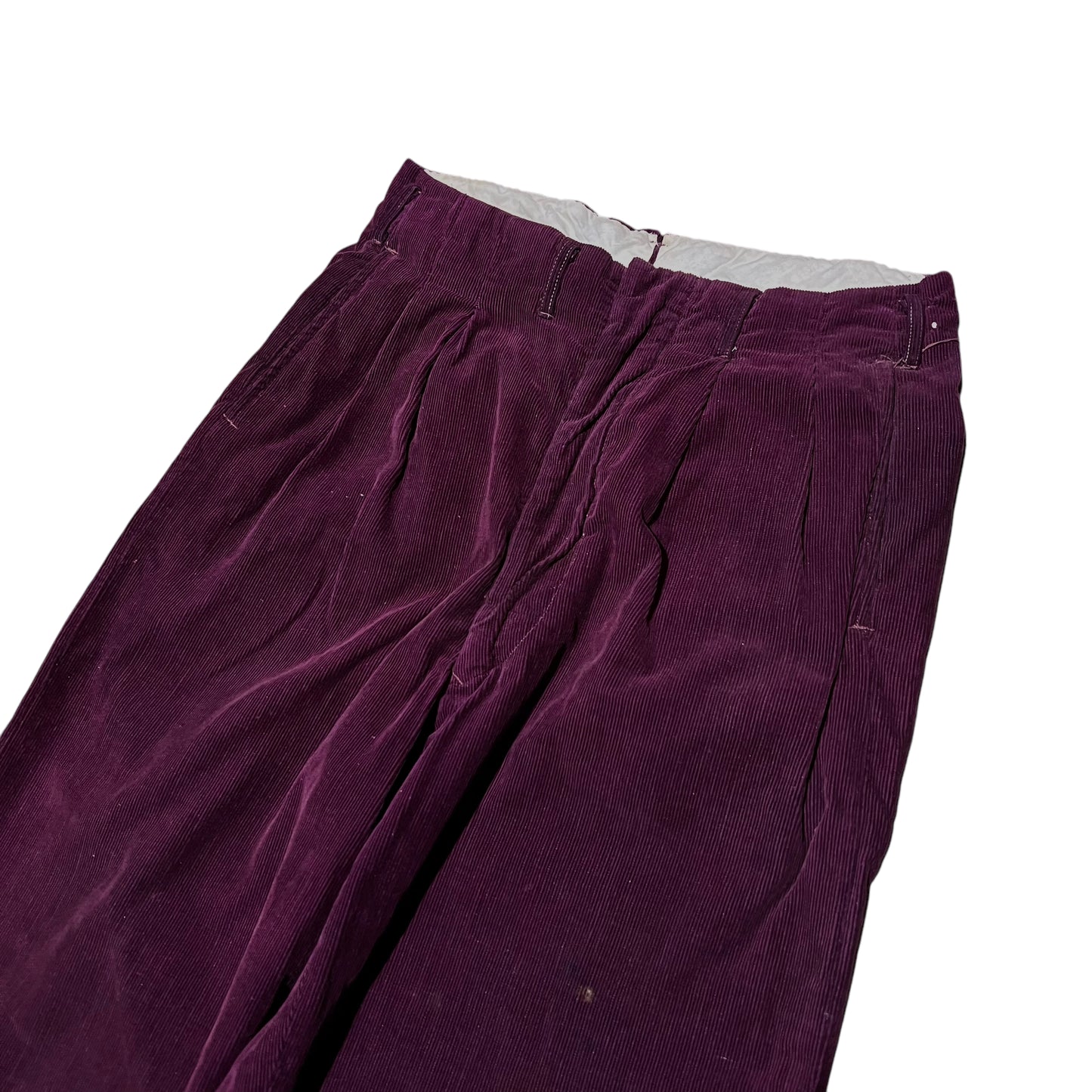 1940s Purple corduroy pleated pants (28w)